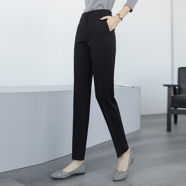 Pantaloni de dama moderni cu talie inalta - model drept
