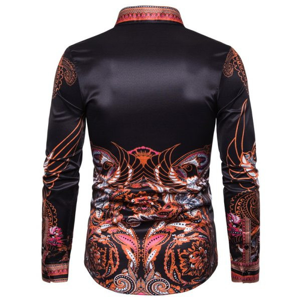 Elegantna muška pripijena košulja s uzorkom i dugim rukavima