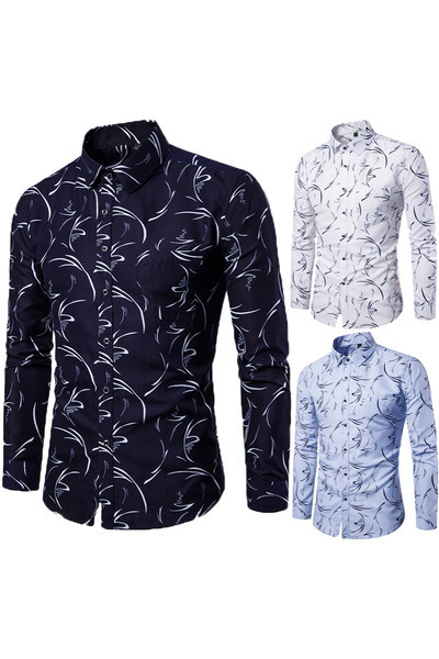 Aktualna muška košulja s klasičnom kragnom dugih rukava i gumbima