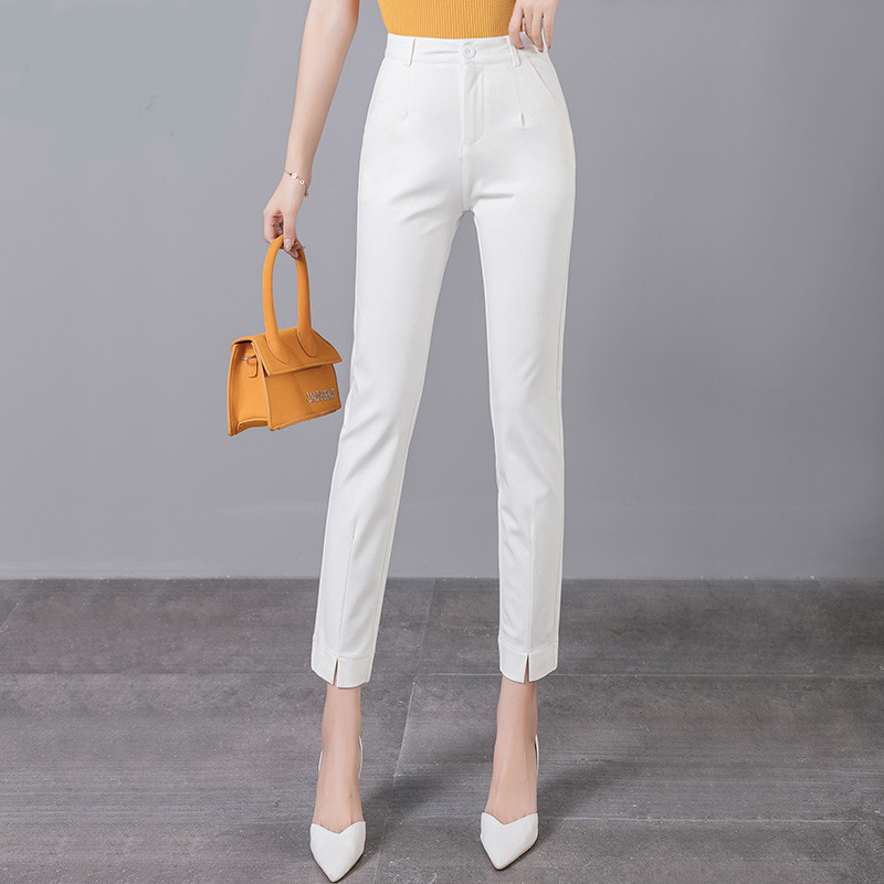 Pantaloni moderni de dama cu lungime 7/8 si talie inalta