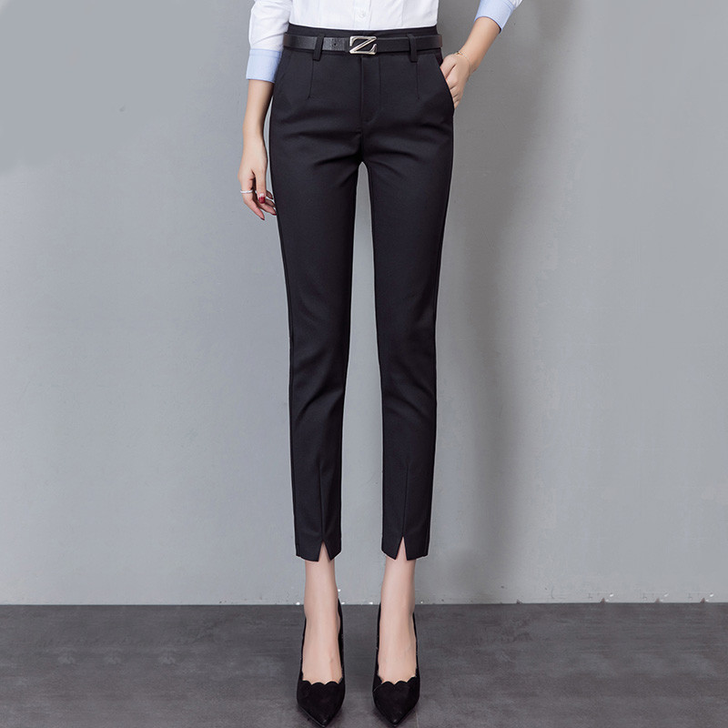 Pantaloni moderni de dama cu lungime 7/8 si talie inalta