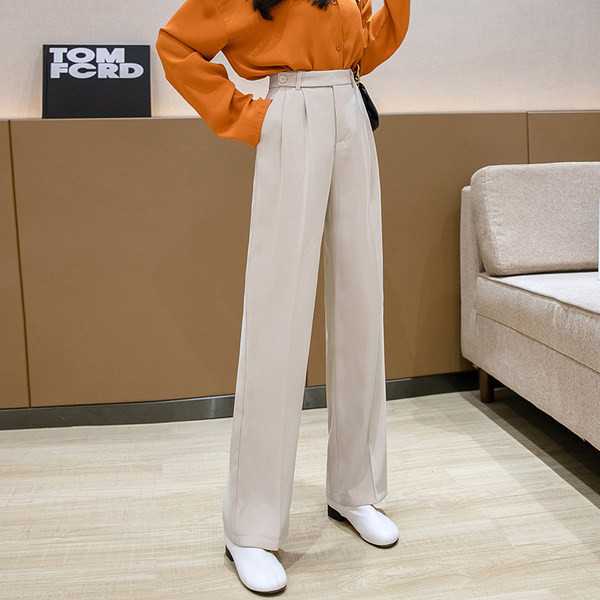 Pantaloni largi de damă cu talie înaltă - trei culori