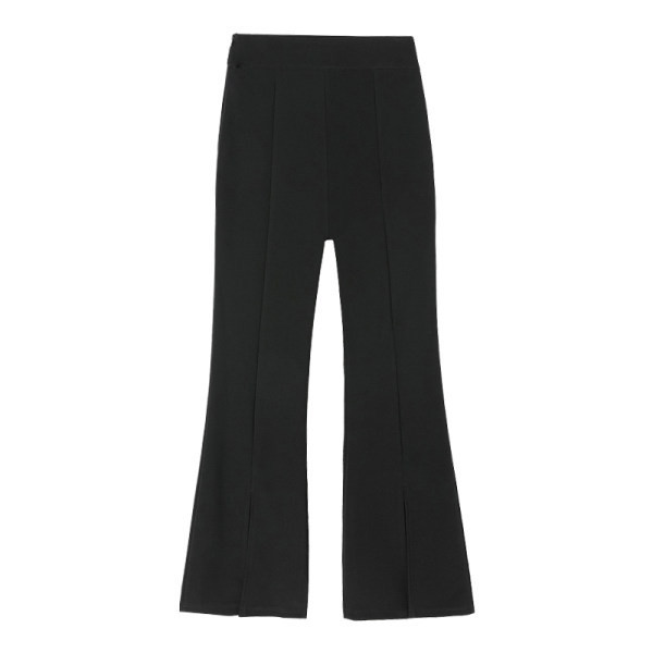 Novi model ženskih hlača sa visokim strukom i prorezima - crne boje