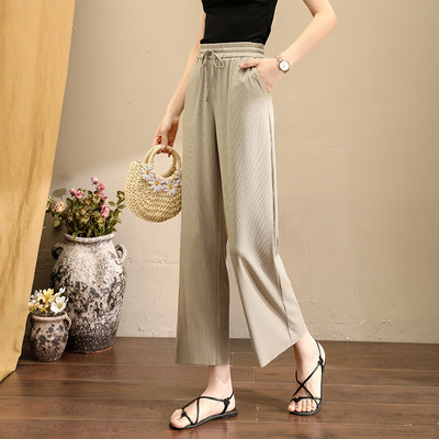 Ženske ležerne hlače s vezicama široki model