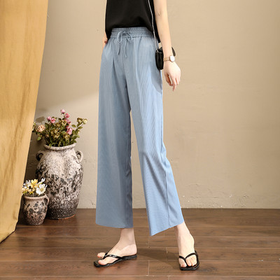 Ženske ležerne hlače s vezicama široki model