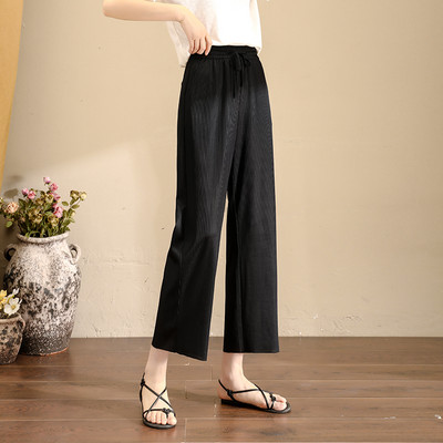 Ženske ležerne hlače s vezicama široki model