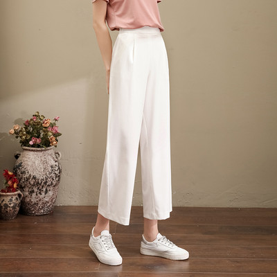 Pantaloni largi de dama cu talie inalta - in trei culori