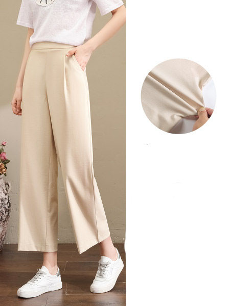 Pantaloni largi de dama cu talie inalta - in trei culori