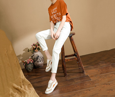 Pantaloni de primavara dama cu cravate si talie inalta