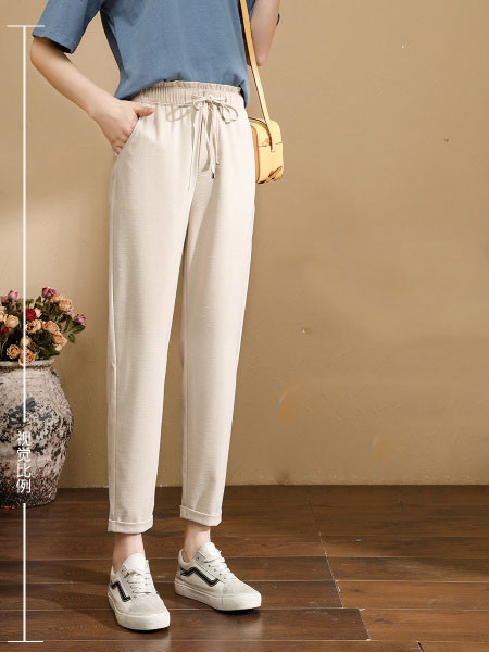 Pantaloni de primavara dama cu cravate si talie inalta