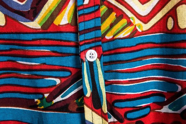 Cămașă casual pentru bărbați cu nasturi cu model și mâneci scurte