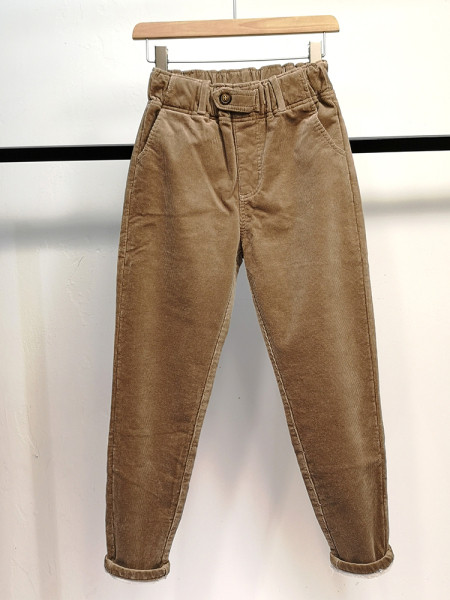 Pantaloni de damă din catifea cu talie înaltă