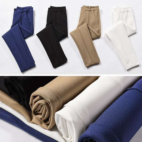 Pantaloni de dama de primavara cu lungime 7/8 si talie inalta