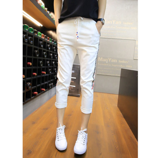 Pantaloni de dama cu cravate si margini