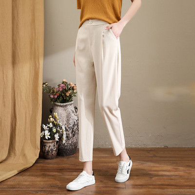 Pantaloni de dama cu nasture si buzunare