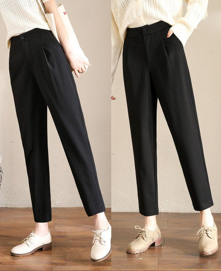 Pantaloni de dama cu nasture si buzunare