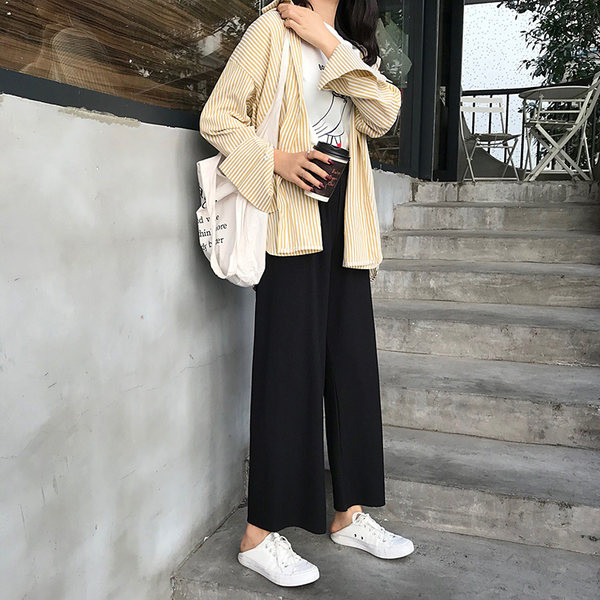 Pantaloni negri casual dama - model drept