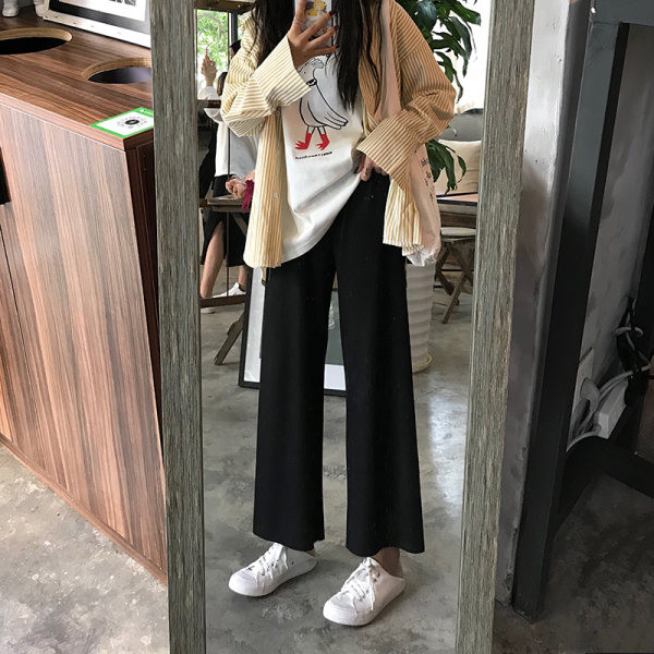 Pantaloni negri casual dama - model drept