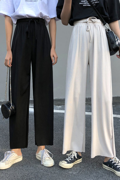 Pantaloni casual dama cu sireturi - model lat