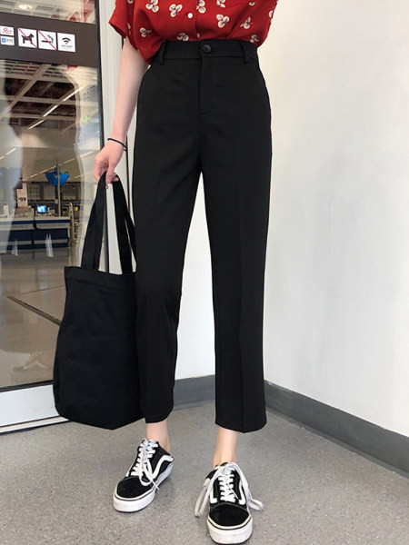 Pantaloni moderni de dama cu lungime 7/8 si talie inalta