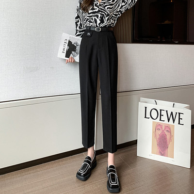 Sport - pantaloni casual dama cu talie inalta - model drept