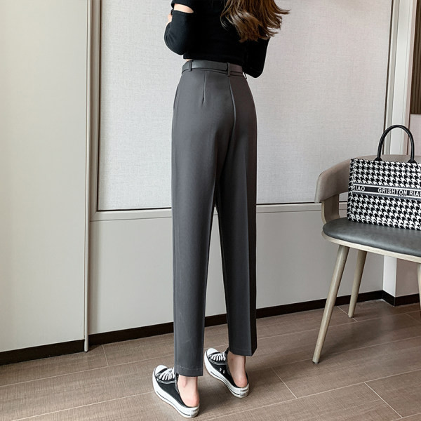 Sport - pantaloni casual dama cu talie inalta - model drept