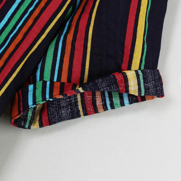 Ležerna muška prugasta košulja kratkih rukava