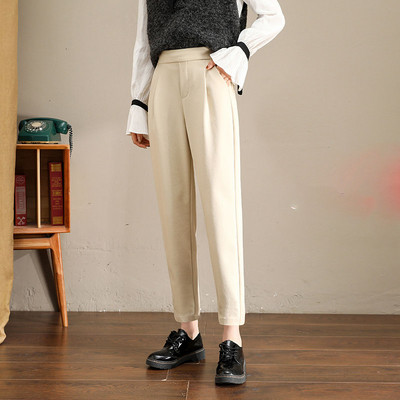 Pantaloni de dama model uni cu talie inalta