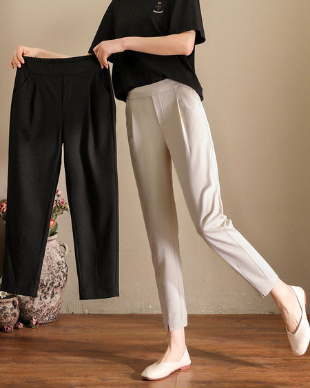 Pantaloni de dama model uni cu talie inalta