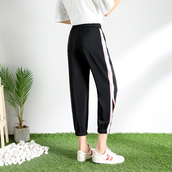 Pantaloni casual dama cu margini si crapata