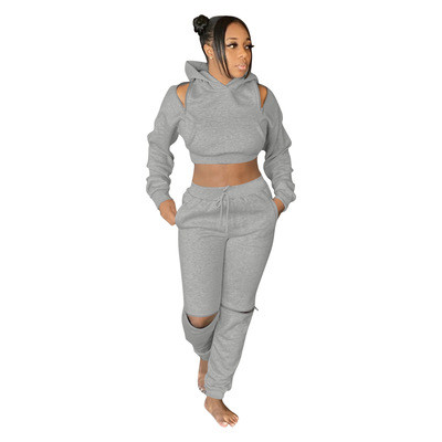 Γυναικείο καθημερινό αθλητικό σετ παντελόνι και κοντή μπλούζα