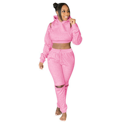 Γυναικείο καθημερινό αθλητικό σετ παντελόνι και κοντή μπλούζα