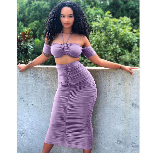 Γυναικείο καθημερινό αθλητικό σετ - μακριά φούστα και κοντό  μπουστάκι