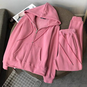 Set sport de dama de pantaloni si hanorac cu cravate