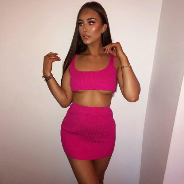 Set de dama actual fusta si bustiera model uni