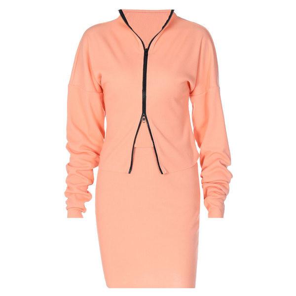 Set de fustă și hanorac cu fermoar pentru femei