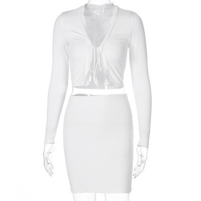 Set elegant de fustă și vestă pentru femei, cu cravate