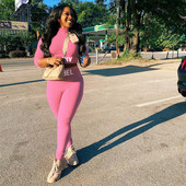 Γυναικείο σετ κολάν και μπλούζα με επιγραφές