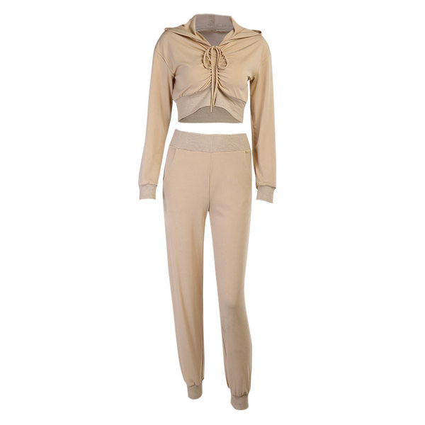 Ženski sportski komplet kratke bluze na vezice i hlača