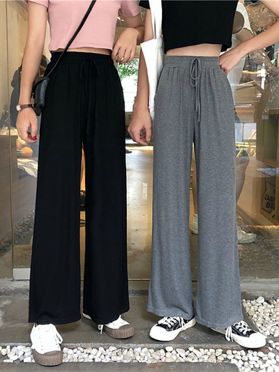 Ежедневен дамски панталон  с висока талия и връзки