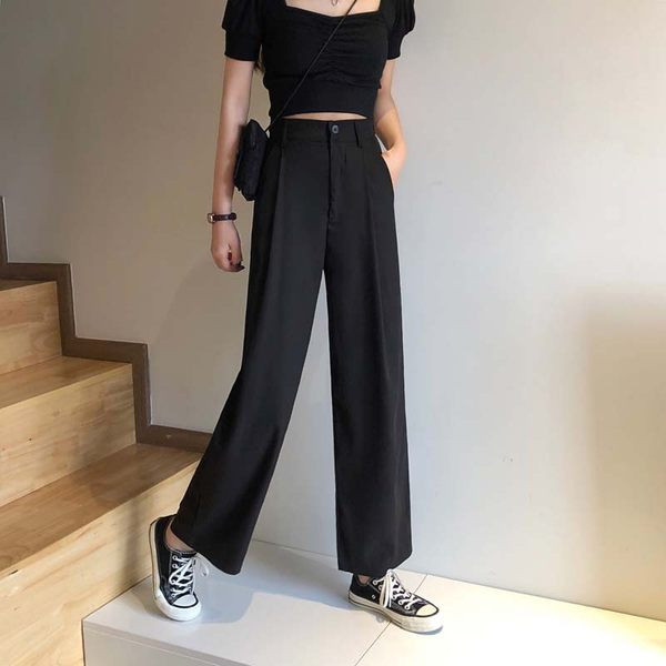 Pantaloni largi dama model nou in negru - model lat