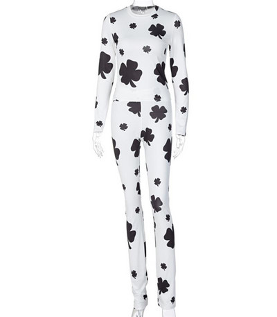 Set de jambiere de damă la zi și o bluză cu model