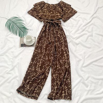 Model nou de salopeta dama cu model floral si curea