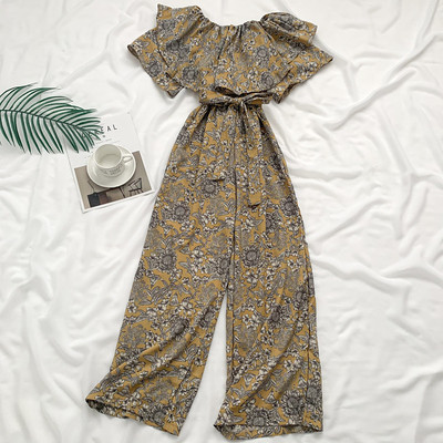 Model nou de salopeta dama cu model floral si curea