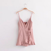 Salopeta scurta de dama cu bucle si cravate