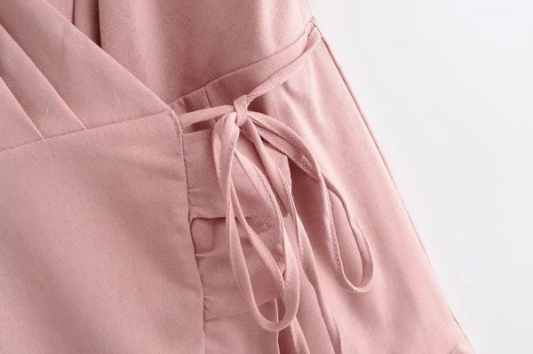 Salopeta scurta de dama cu bucle si cravate