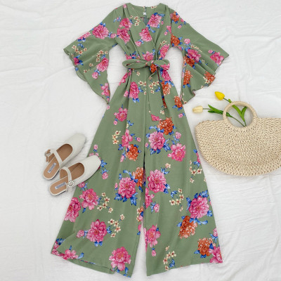 Salopetă de damă modernă cu mâneci și curea lotus