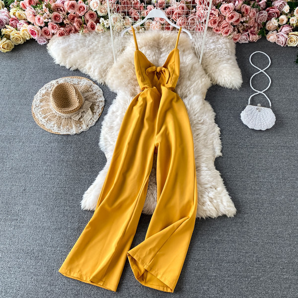 Salopeta de dama cu bretele subtiri si cravate