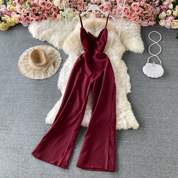 Salopeta de dama cu bretele subtiri si cravate