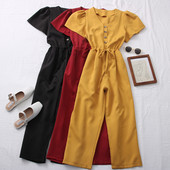 Model nou de salopetă de damă cu mâneci scurte și nasturi